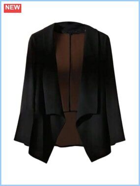 Plus Size Sheer Chiffon Blazer Open Front Long Sleeve Business Casual Jacket